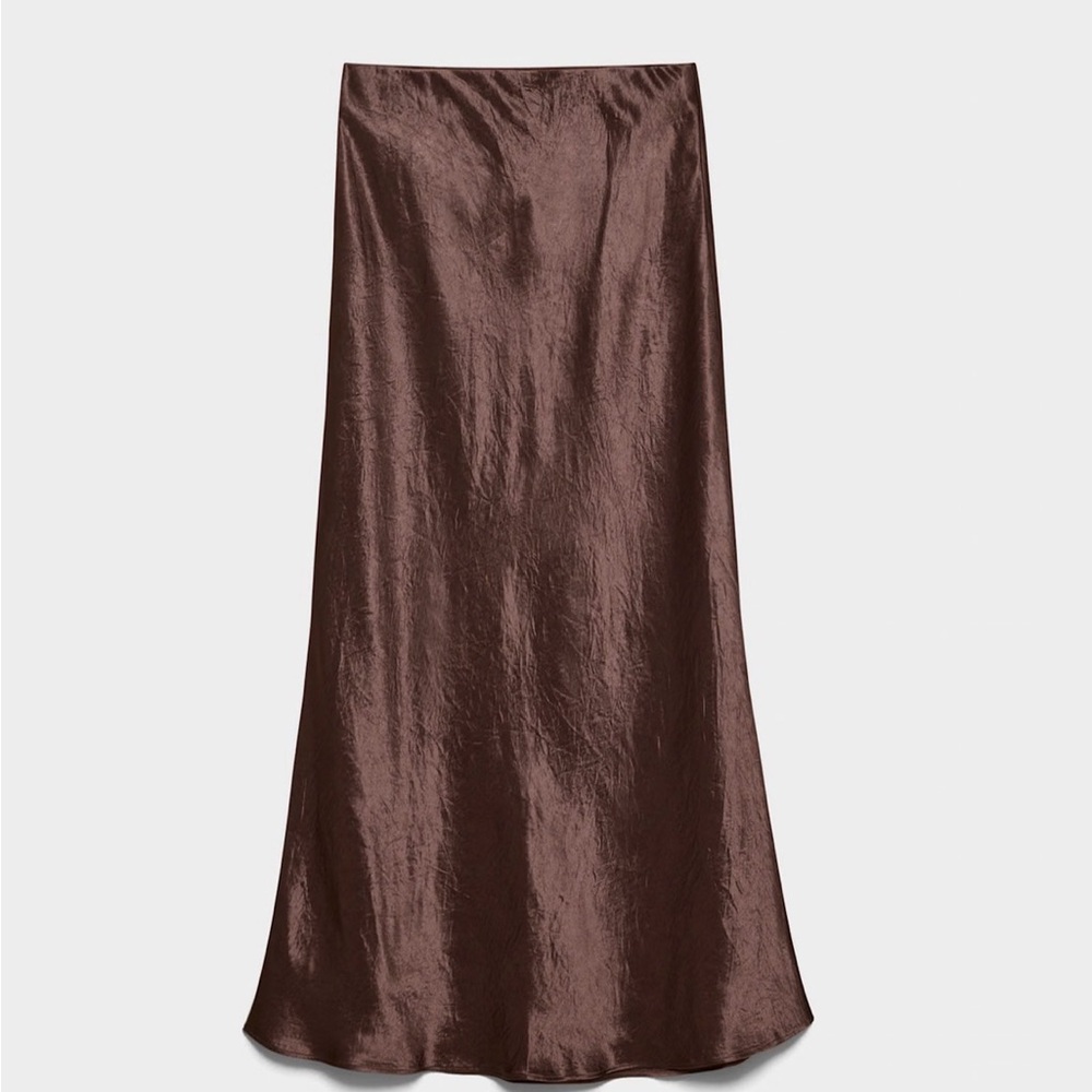 Aritzia Babaton Satin Slip Skirt Brown Size 16